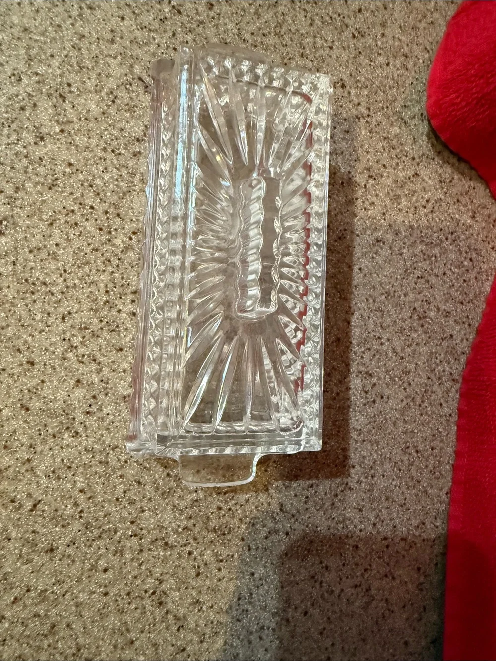Princess house Crystal Royal Heights covered Crystal butter dish.